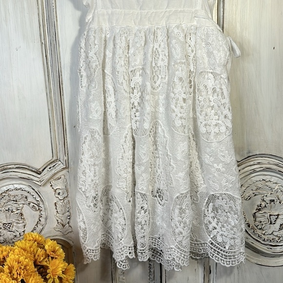 Girls Bow Dreams Wedding CottageCore Special Event Lace Pinafore Maxi Dress S/5 - Picture 5 of 9